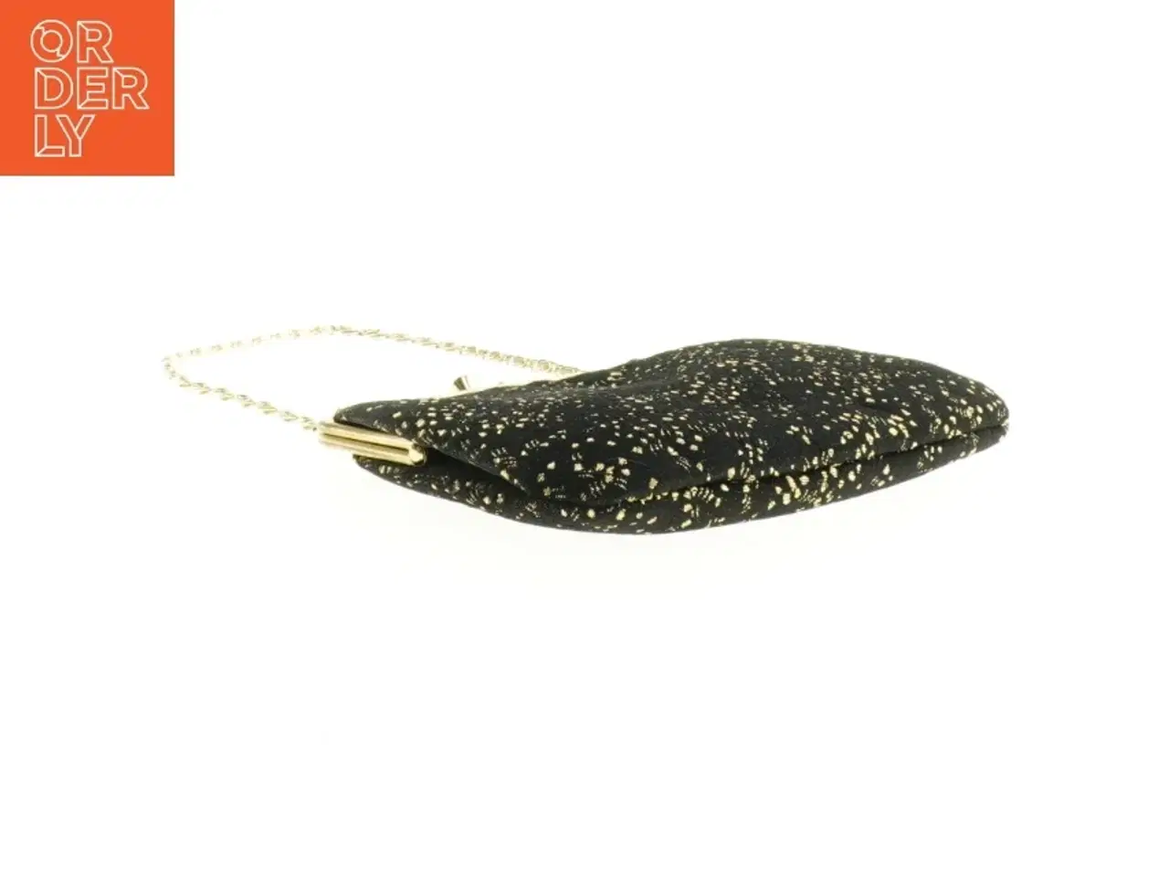 Billede 3 - Sort aften clutch med guldkæde (str. 19 x 15 cm)