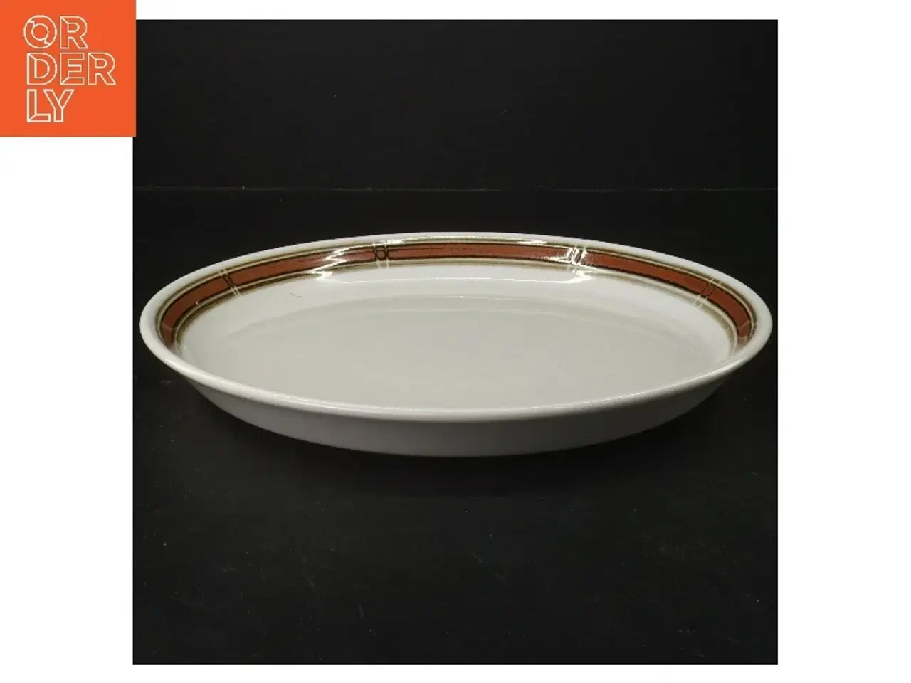 Billede 1 - Porcelænsfad med brun kant fra Desiree (str. Ø 27 cm)