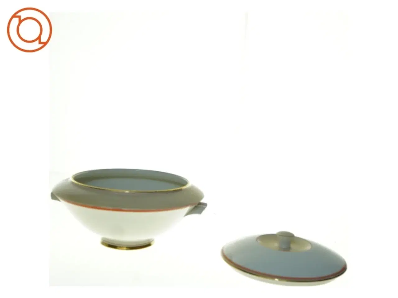 Billede 6 - Suppeterrin med låg fra københavns porcelæns fabrik (str. 25 x 11 cm)