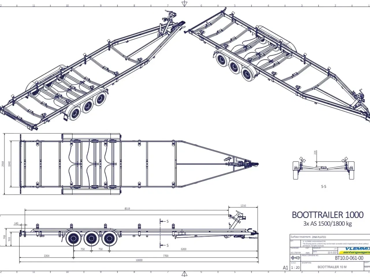 Billede 3 - Vlemmix Kølbådtrailer 1000x250 3500 TR3