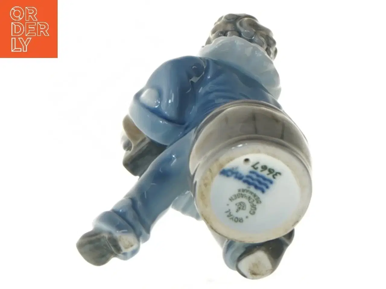 Billede 4 - Porcelænsfigur af klovn med harmonika fra Royal Copenhagen (str. 11x5 cm)