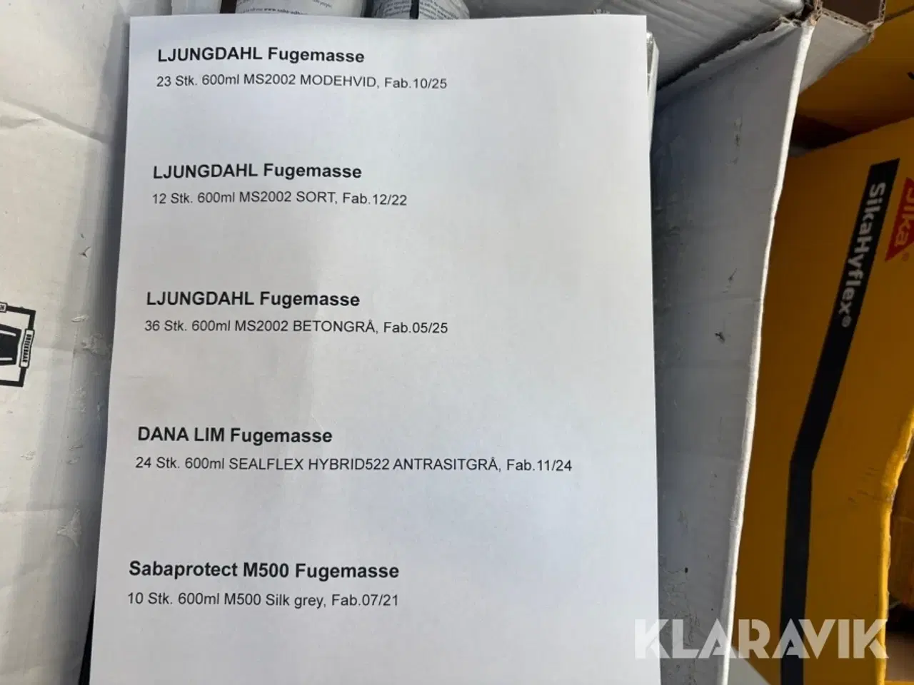 Billede 6 - Fugemasse Ljungdahl, Danalim, Sabaprotect 105 styk