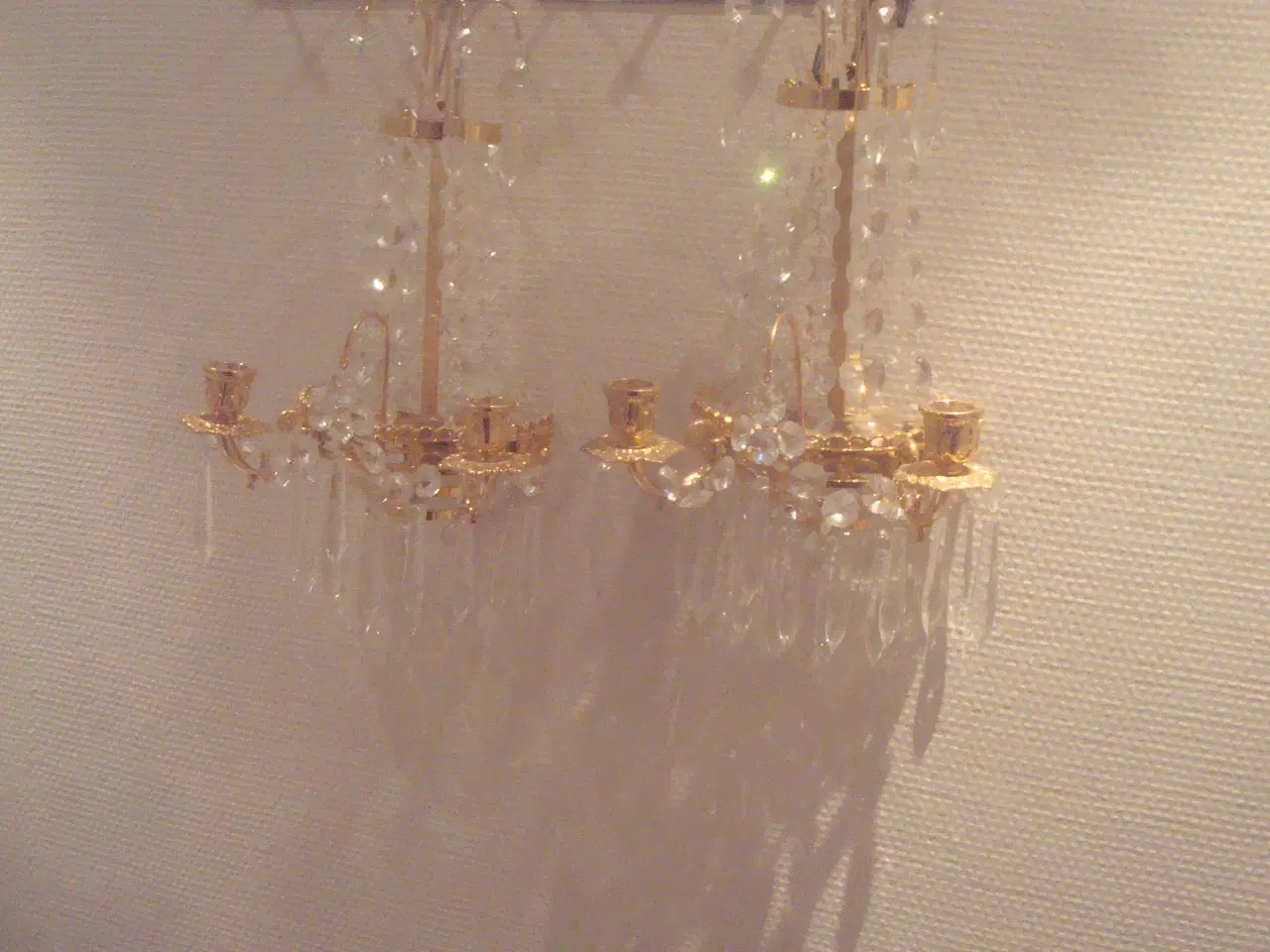 Billede 1 - PRISME LAMPETTER . 2-ARMEDE, FORGYLDTE, FLOTTE