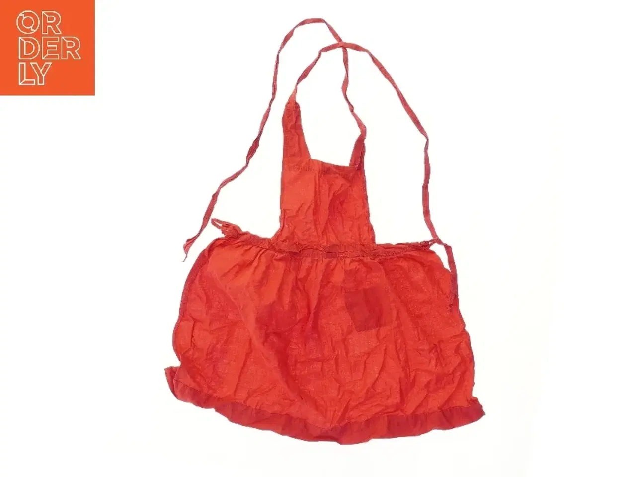 Billede 1 - Rødt gammelt jule forklæde i bomuld (str. 65x45 cm)