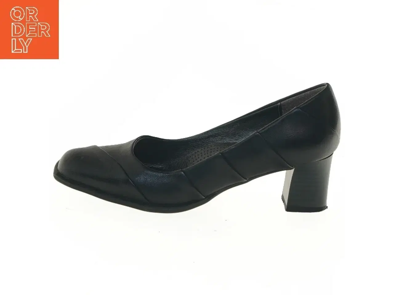 Billede 1 - Sorte lædersko med hæl, størrelse 37 (str. 37 )