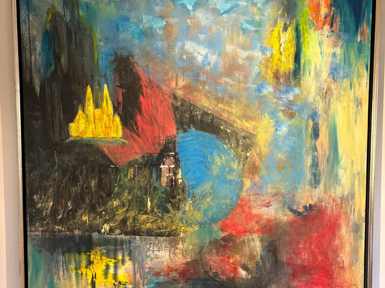 Billede 2 - Flot maleri 120cm x 100cm "De vilde svaner"