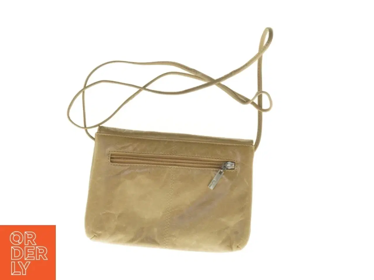 Billede 3 - Beige Læder Crossbody skuldertaske (str. 23 x 17 cm)