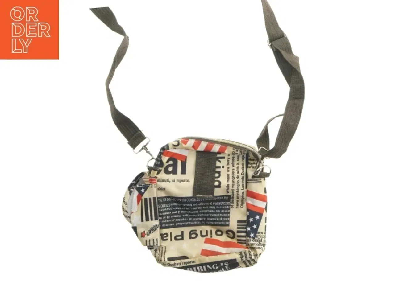 Billede 2 - Lille skuldertaske med tryk (str. 20x19 cm)