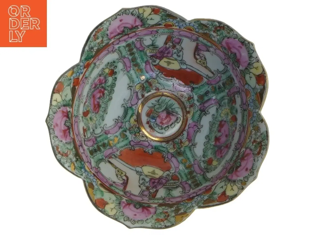 Billede 4 - Kinesisk porcelænsskål med dekorativt design (str. 7,5x15,5 cm)