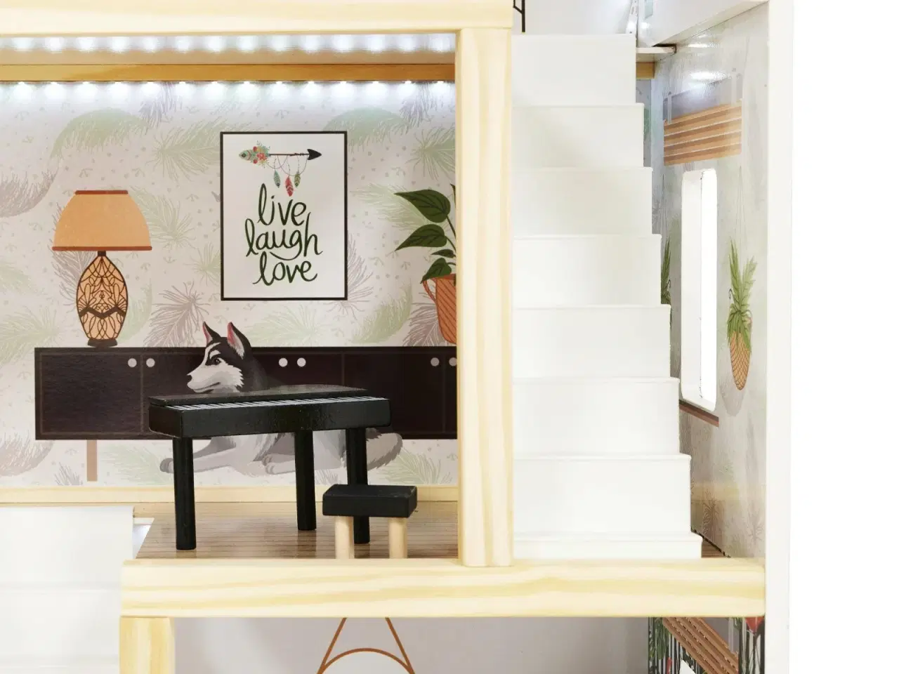 Billede 13 - Dukkehus i træ med LED – Lulilo Floro Boho