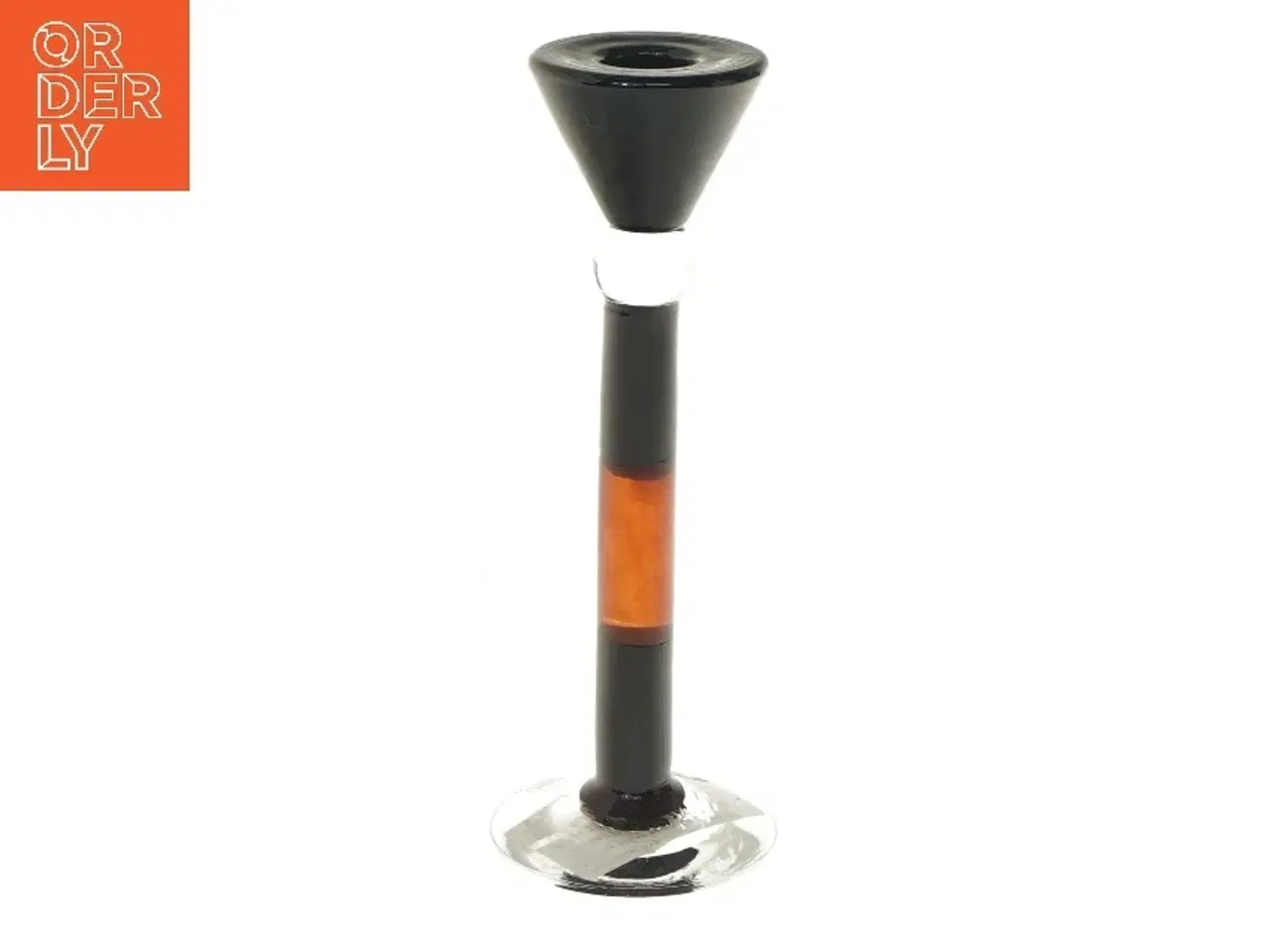 Billede 1 - Lysestage i glas og metal fra Bülow (str. 19,5 cm)