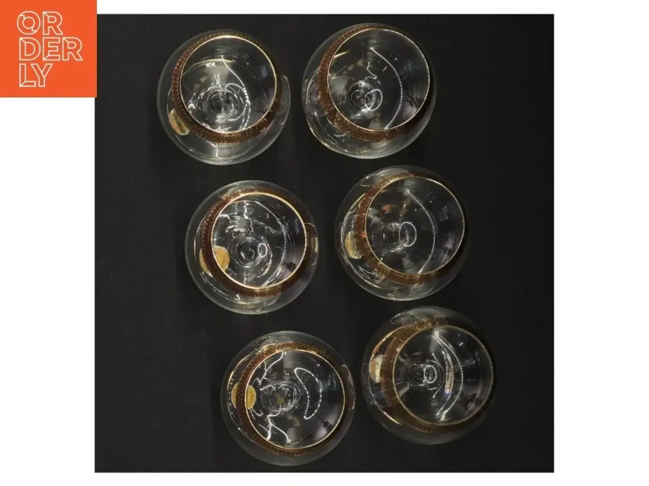 Billede 2 - Vintage cognacglas med guldkant fra Lyngby (str. 8 komma 5 x 6 cm)