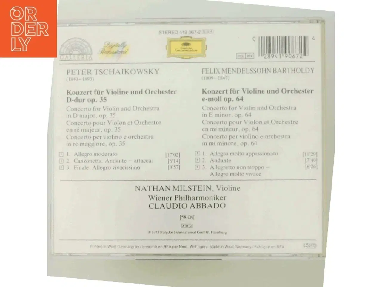 Billede 3 - Tchaikovsky / Mendelssohn: Violin Concertos med Nathan Milstein (DVD)