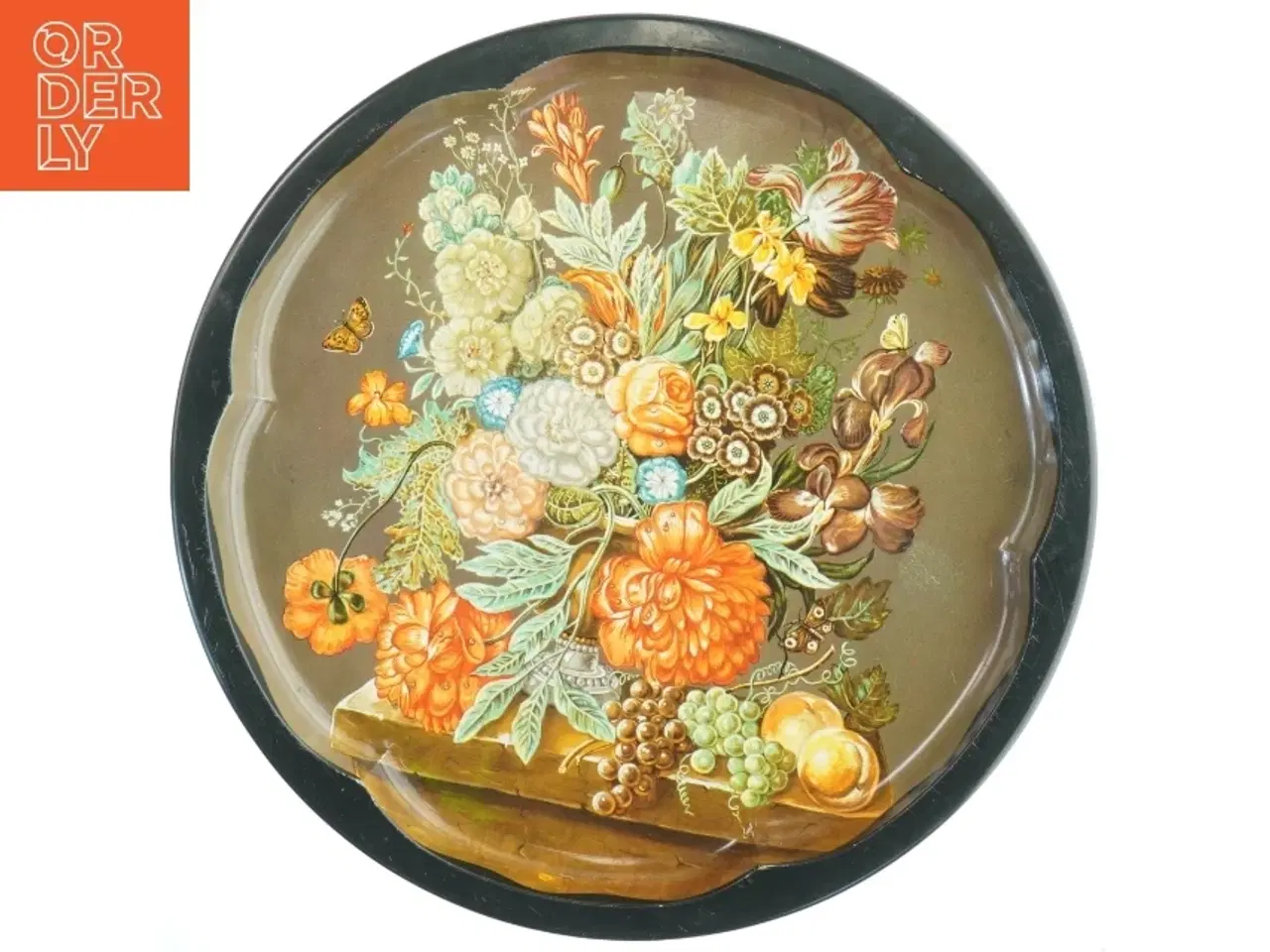 Billede 1 - Dekorativt fad med blomstermotiv fra Daher (str. Ø 32 cm)
