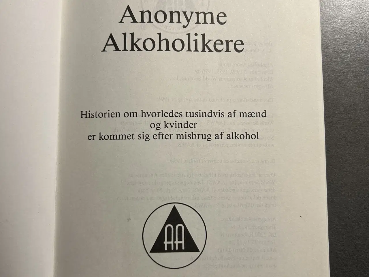 Billede 2 - Anonyme Alkoholikere bog dansk udgave