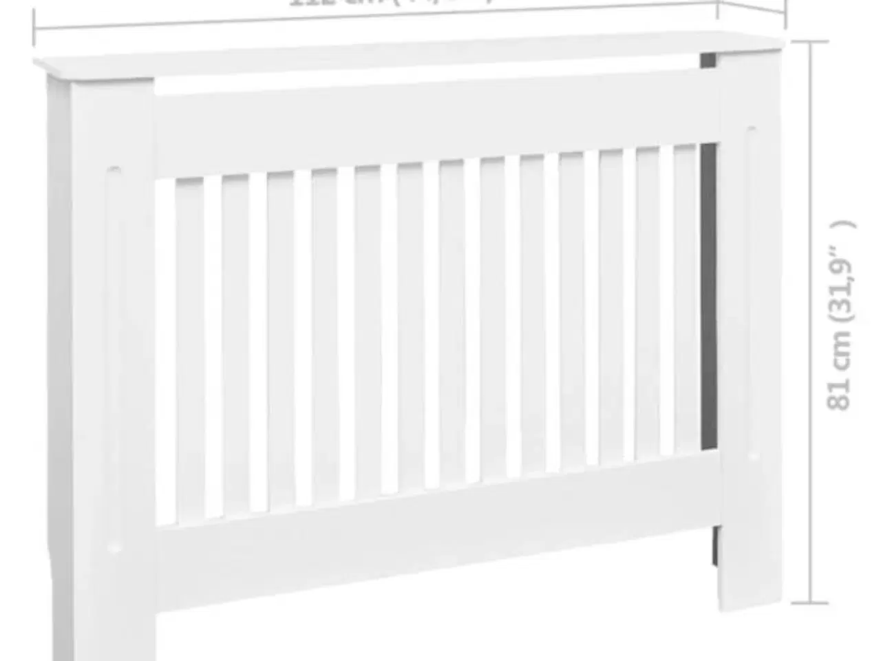 Billede 1 - Radiatorskjuler i MDF 112 cm hvid