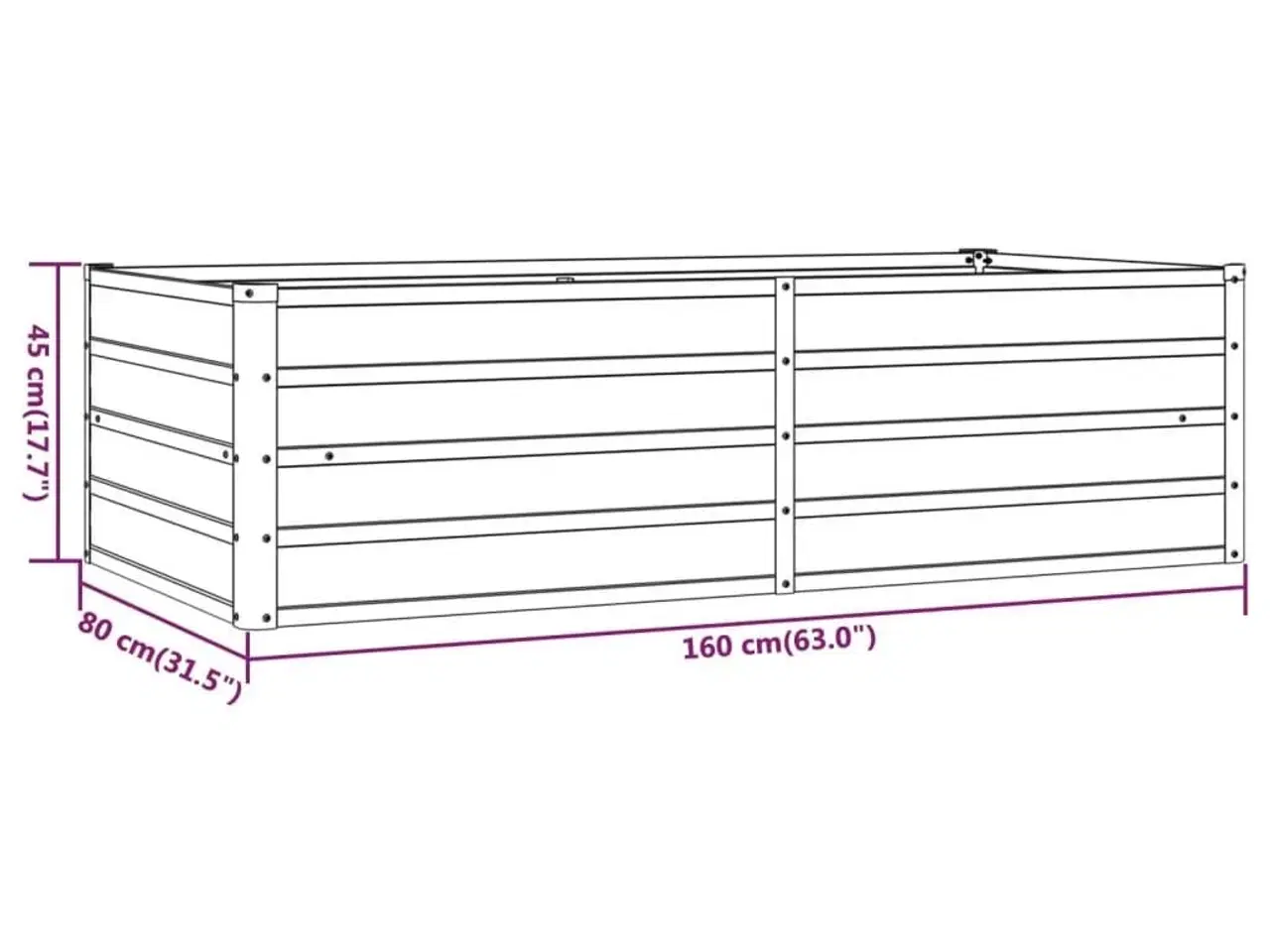 Billede 7 - Højbed 160x80x45 cm cortenstål rustfarvet