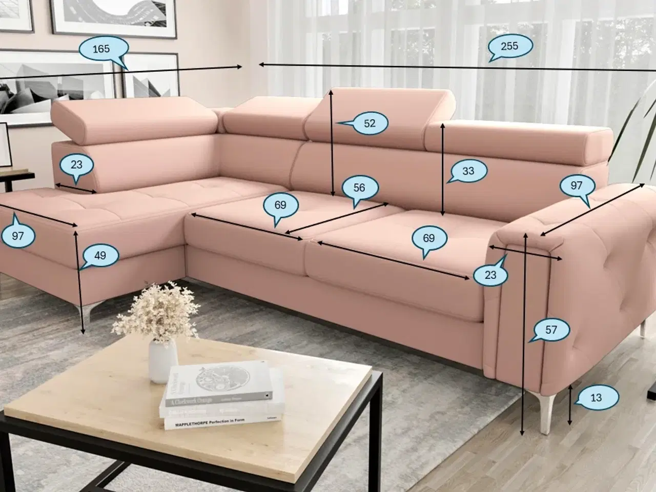 Billede 8 - ORIONIS ÆGTE LÆDER HJØRNESOFA 165X255