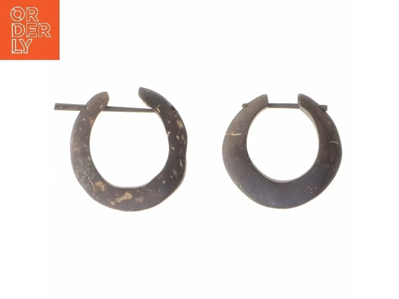 Billede 1 - Mørke cirkulerede øreringe (str. Ø 3 cm)