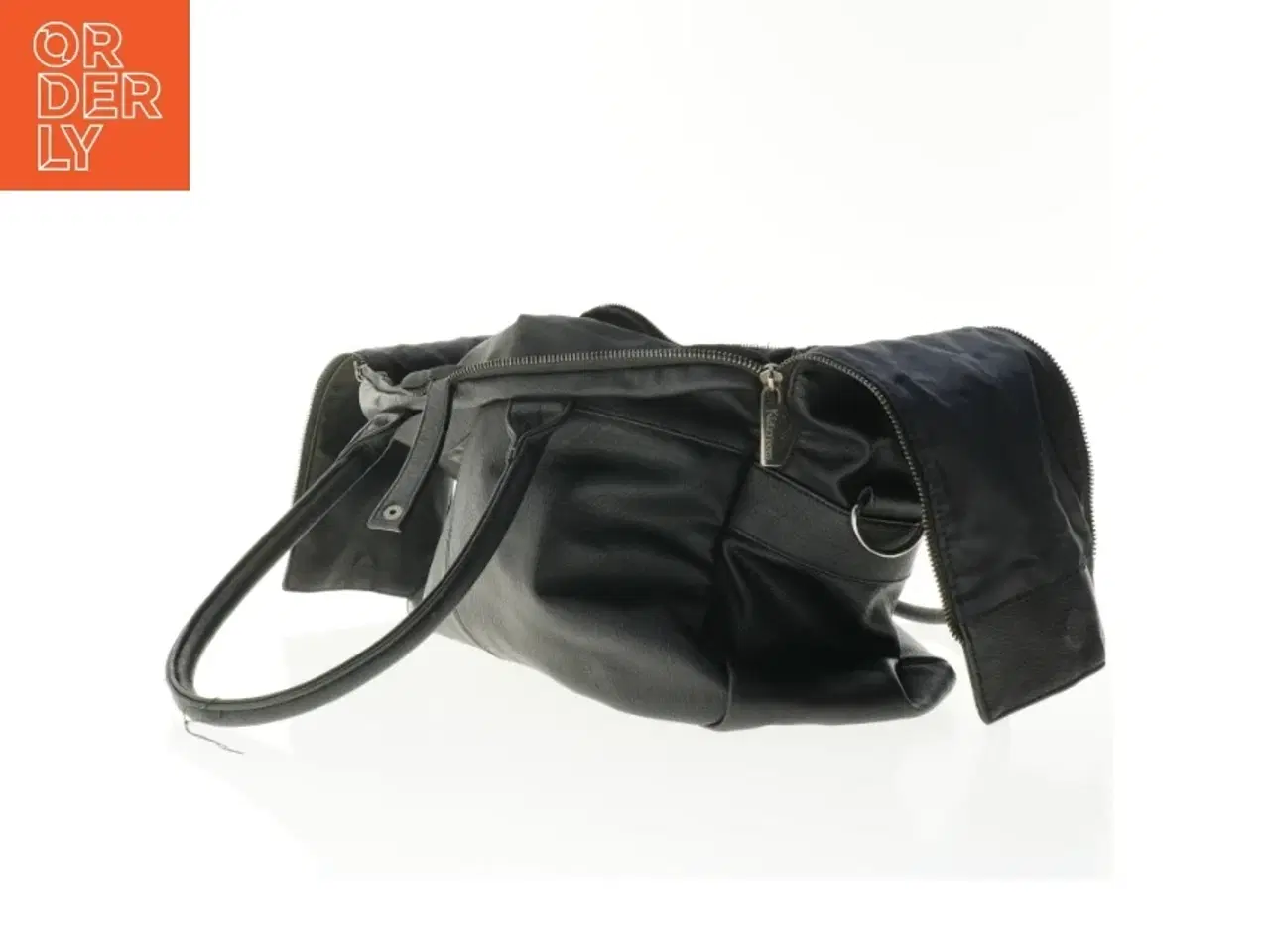 Billede 3 - Sort læderpusletaske (str. 47 x 24 x 18 cm)