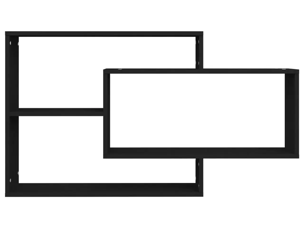 Billede 4 - Væghylder 104x20x58,5 cm konstrueret træ sort