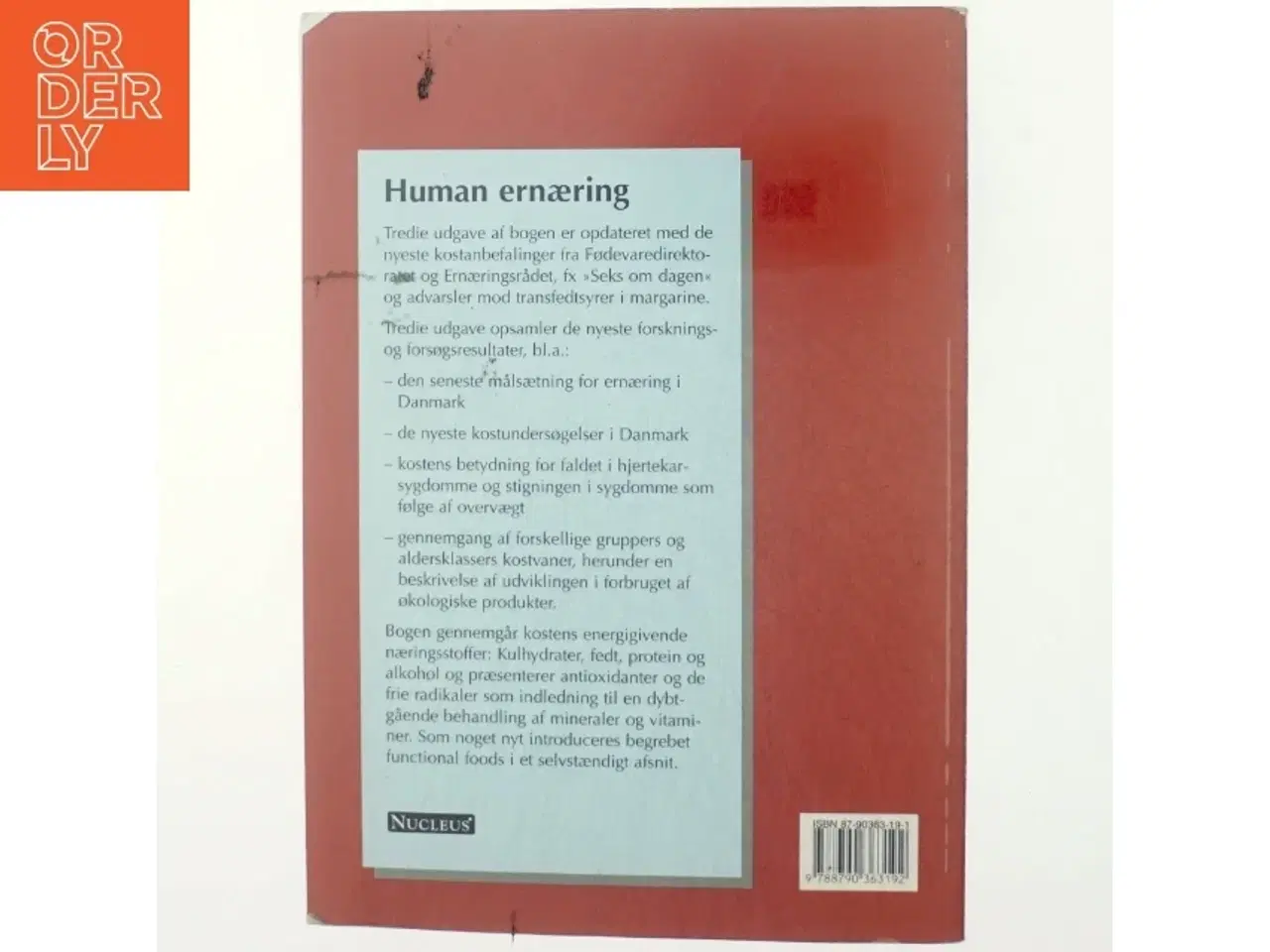 Billede 3 - Human ernæring : grundbog i ernæringslære af Gustav Nedergaard (Bog)