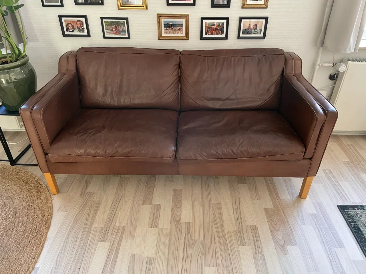 Billede 1 - 2 personers læder sofa