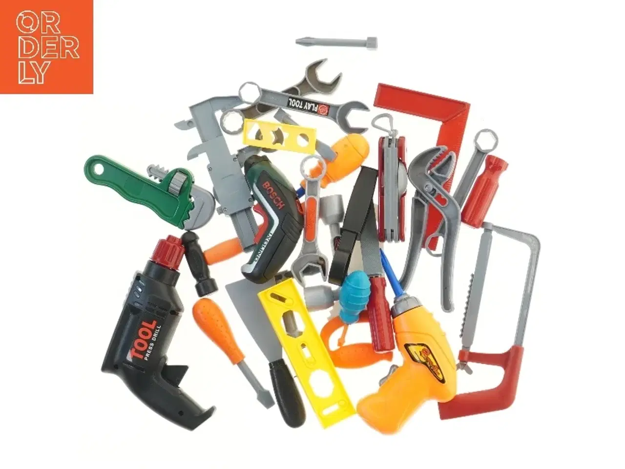 Billede 2 - Legetøjsværktøjssæt med værktøjskasse (str. 28x15x18 cm)