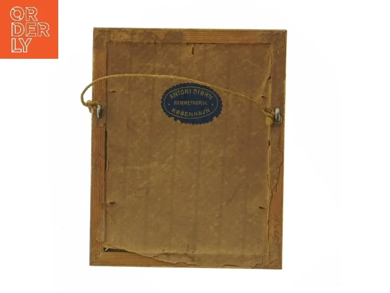 Billede 3 - Antik guldramme med motiv fra Rammefabrik København (str. 14x11 cm)