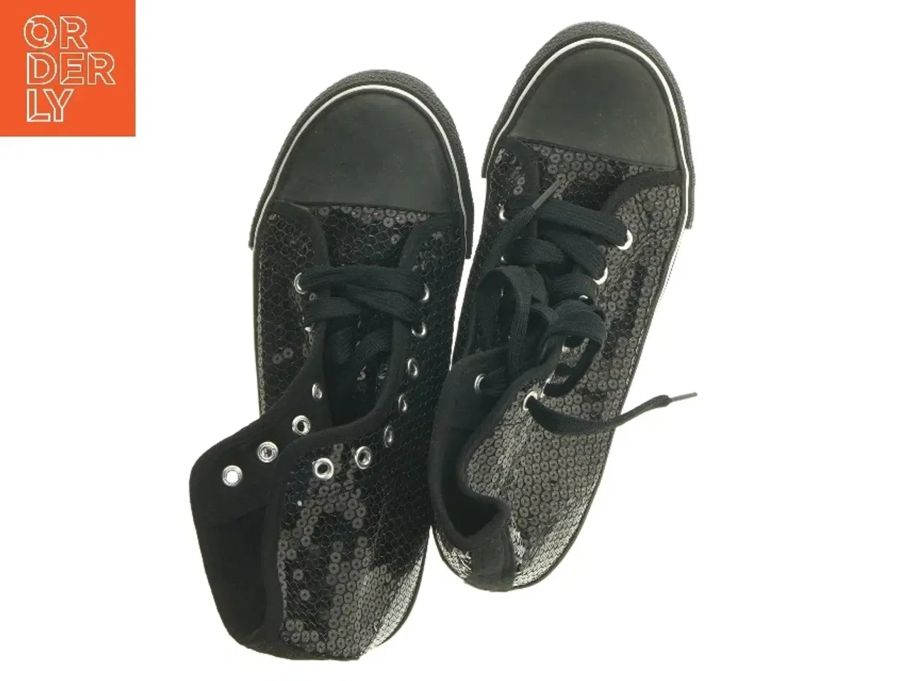 Billede 5 - Sorte lave sneakers med palietter fra Cix (str. 40)