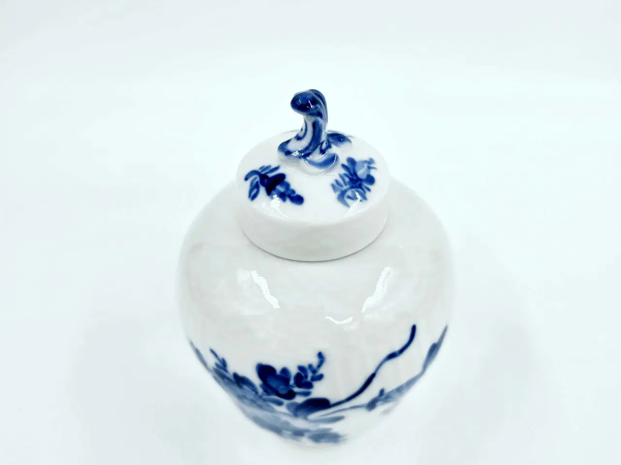 Billede 7 - Blå Blomst krukke med låg / Tedåse 1 sortering