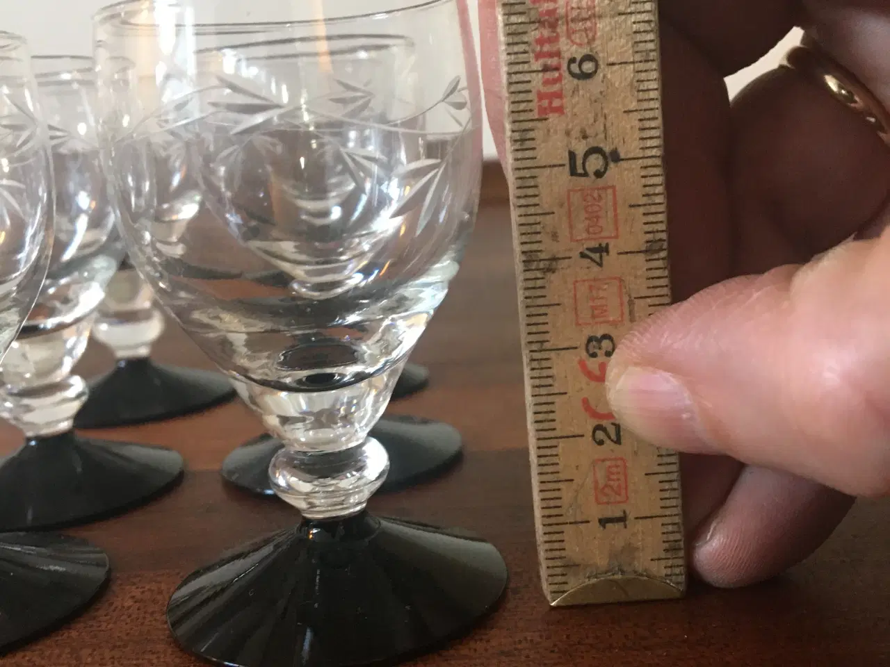 Billede 1 - Holmegaard dessert glas med sort fod