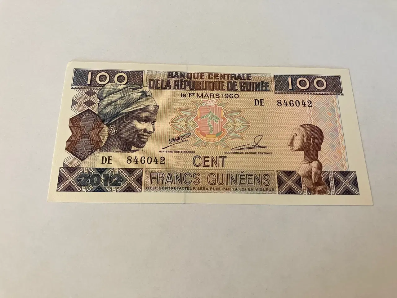 Billede 1 - 100 Francs Guinea 2012