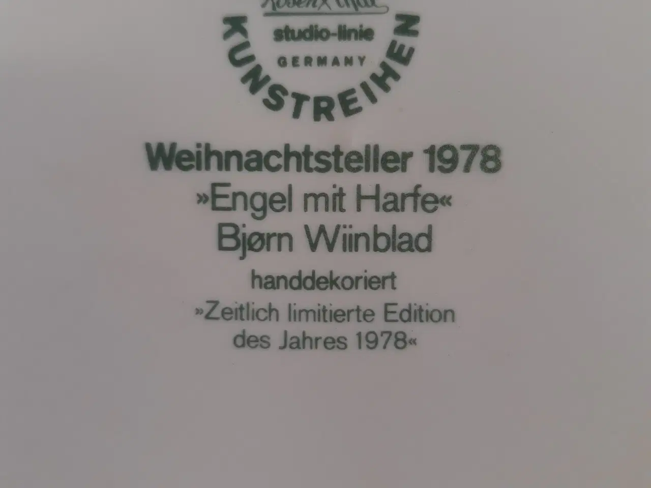 Billede 2 - Bjørn Wiinblad, Juleplatte fra 1978.