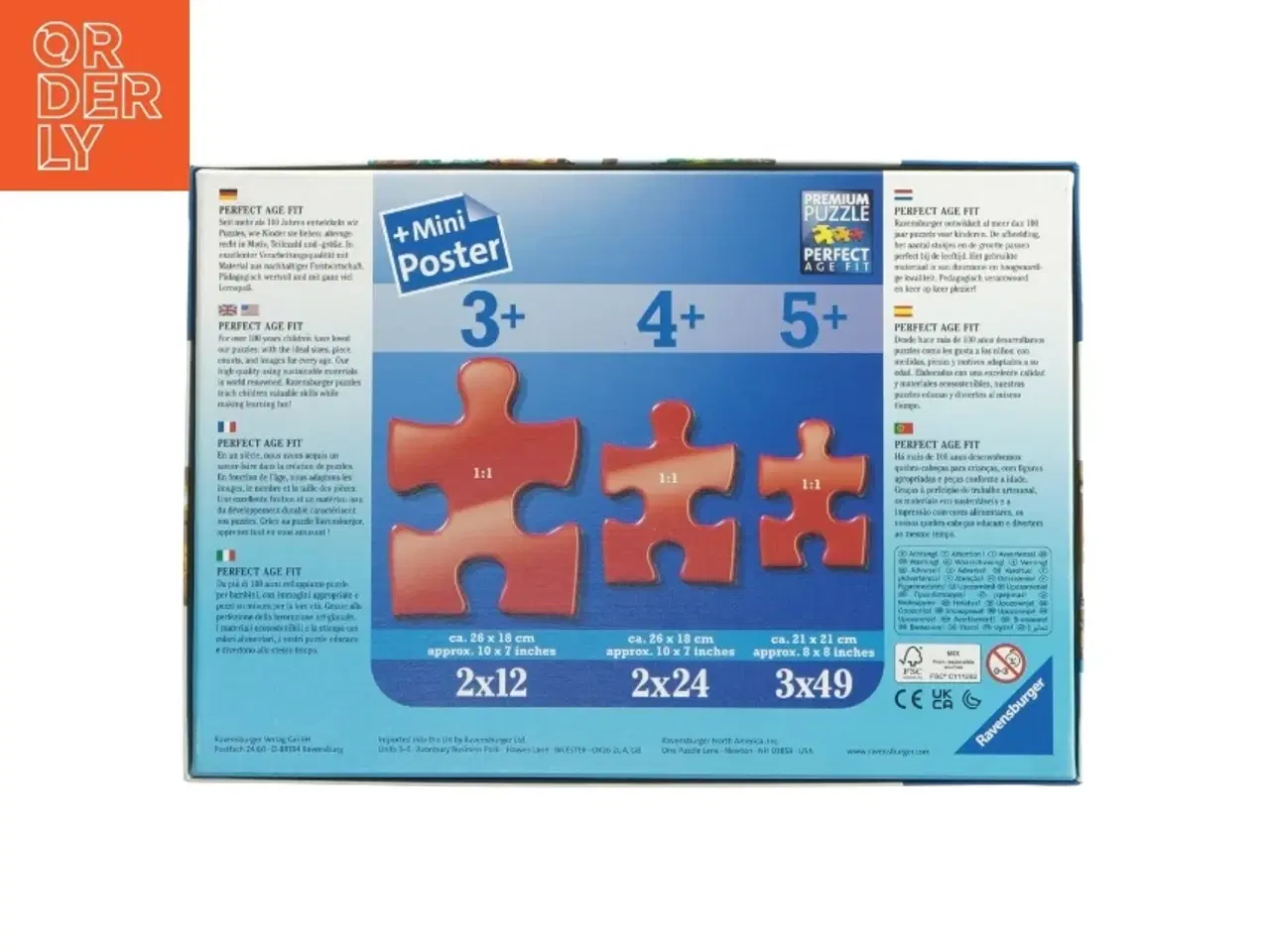 Billede 3 - Disney 'Peter Plys' puslespil fra Ravensburger (str. 3 x 49 prikker)