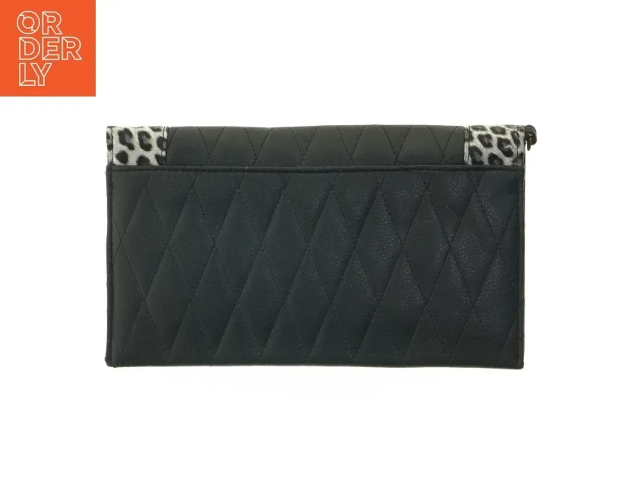Billede 2 - Sort pung med leoparddesign (str. 24x14 cm)