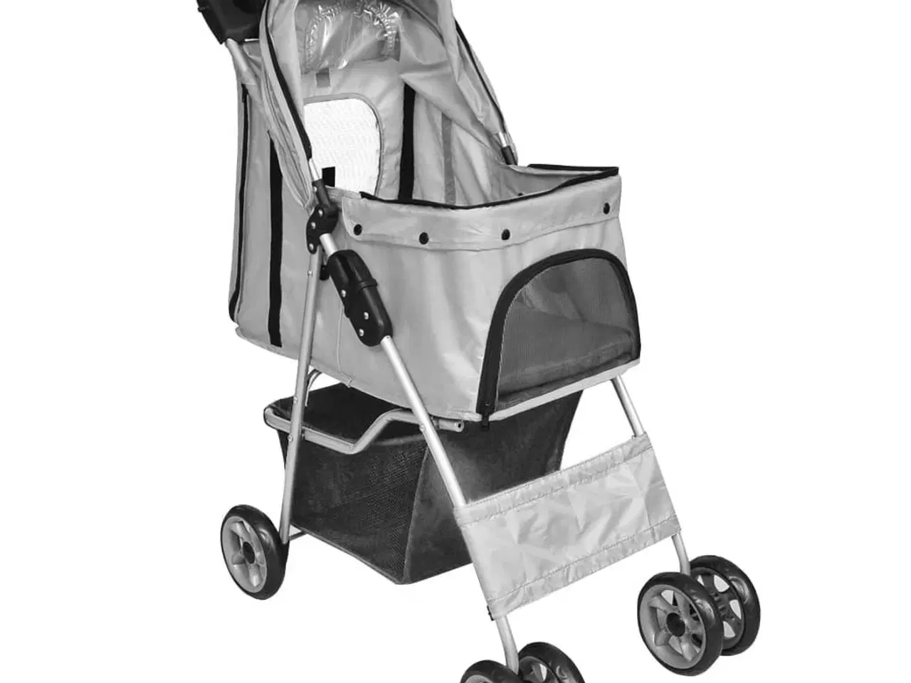 Billede 2 - Foldbar klapvogn til hund/kat grå