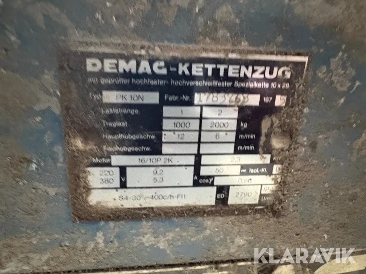 Billede 12 - Hejseværk Demag PK10N