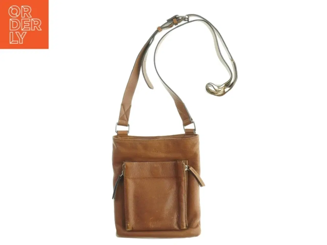 Billede 1 - Lædertaske med skulderrem fra Adax (str. 25 x 20 cm)