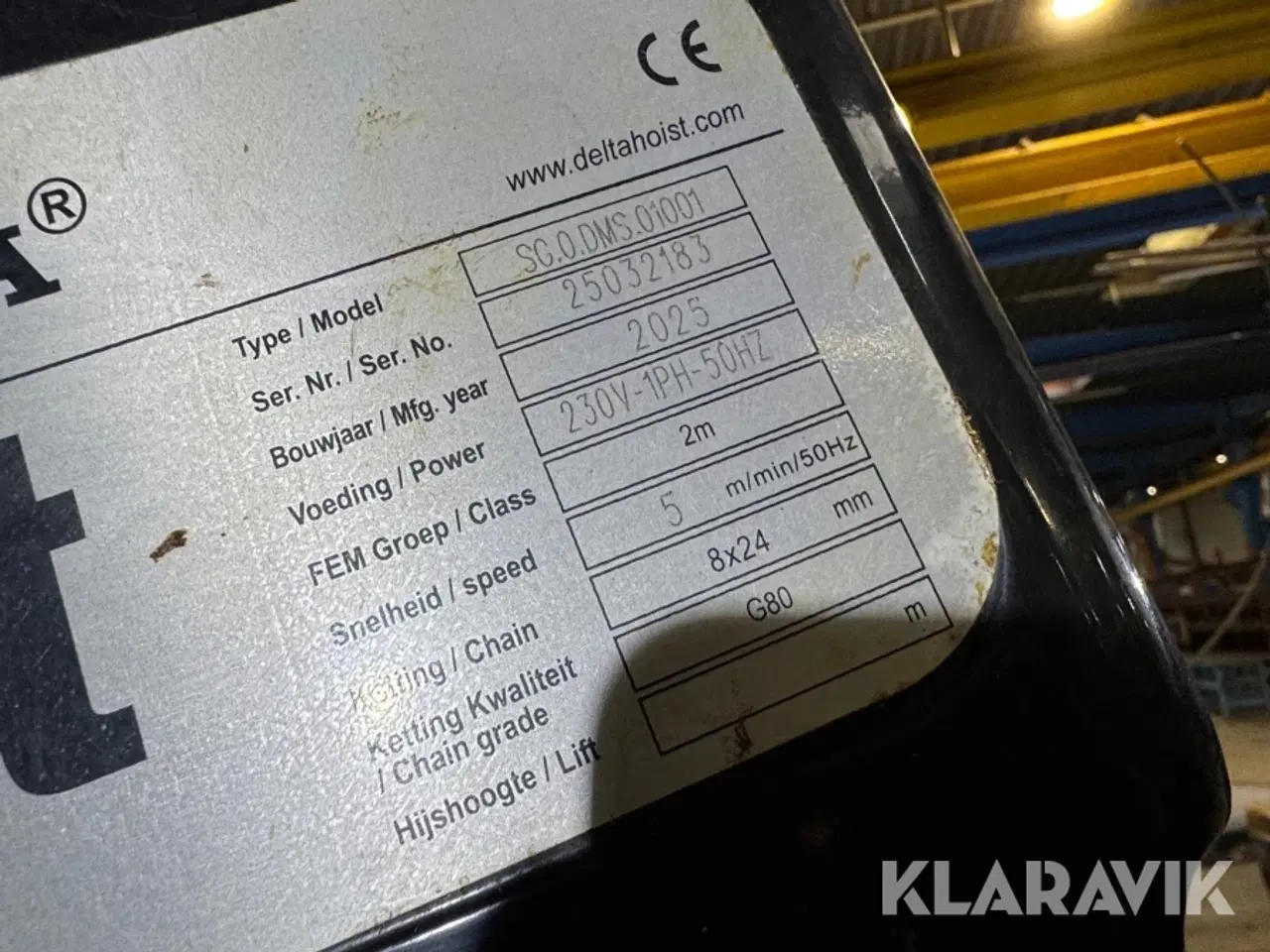 Billede 5 - Hejsværk Delta SG.0 DMS. 01001