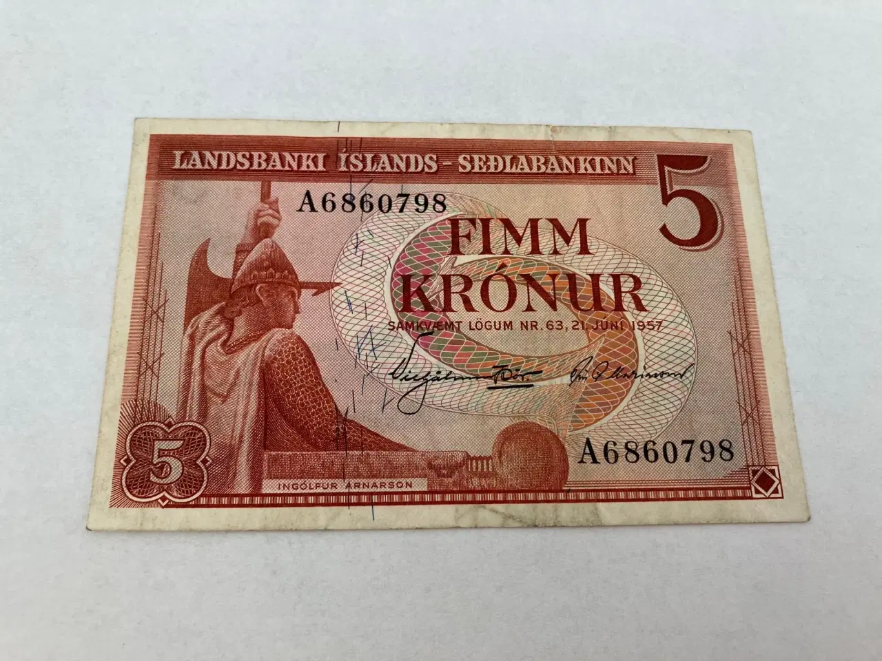 Billede 1 - 5 Kronur 1957 Iceland