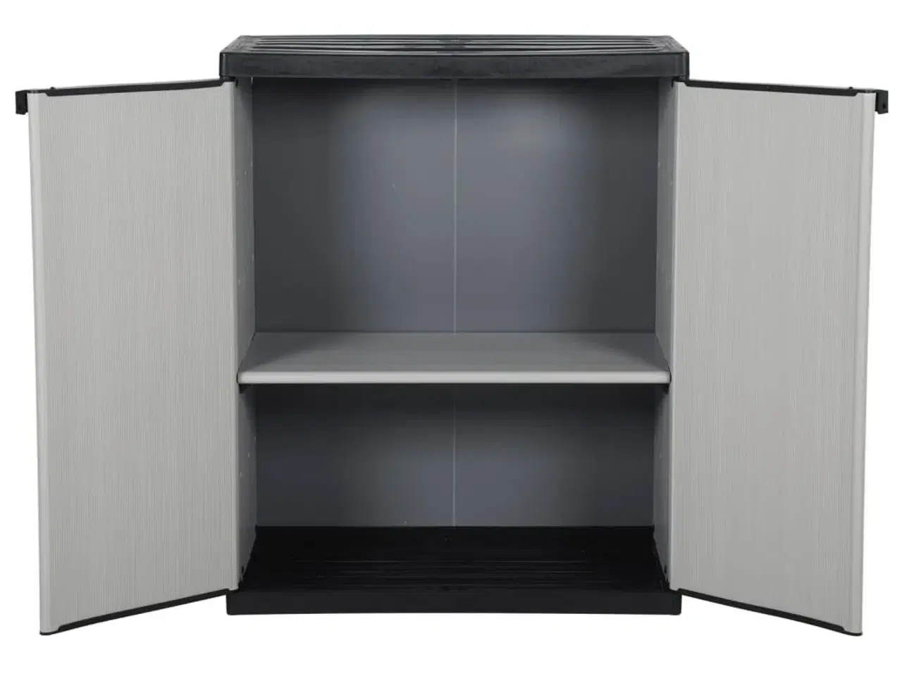 Billede 3 - Opbevaringsskab til haven 68x40x85 cm 1 hylde grå og sort
