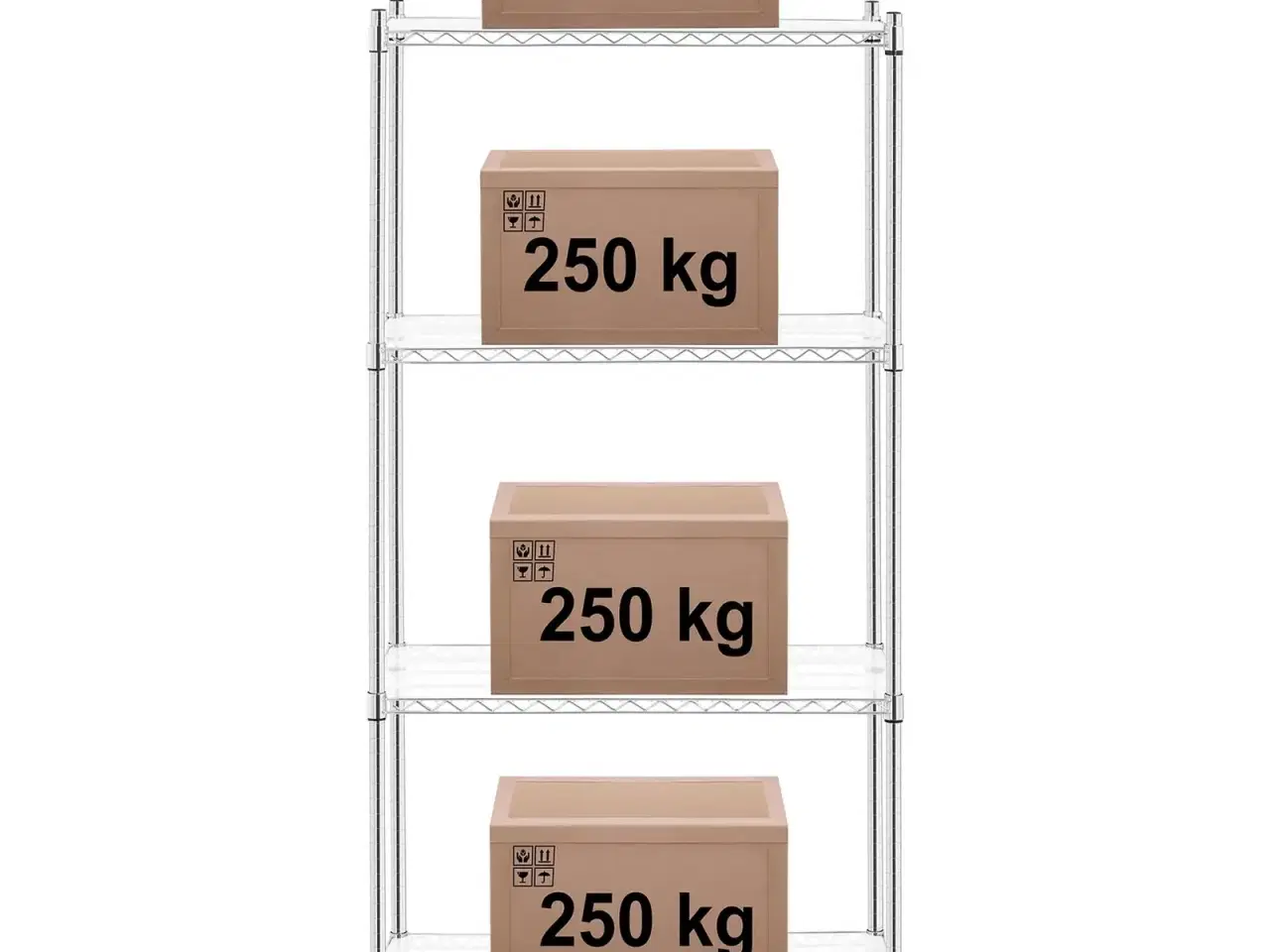Billede 5 - Heavy-Duty Metalreol (90x45cm) – 250kg pr. Hylde