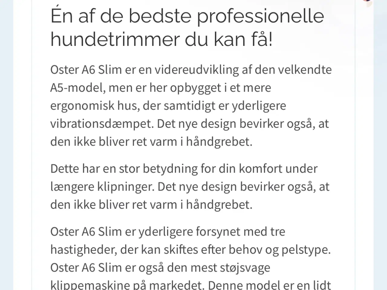 Billede 4 - Oster A6 Slim kattetrimmer m udstyr