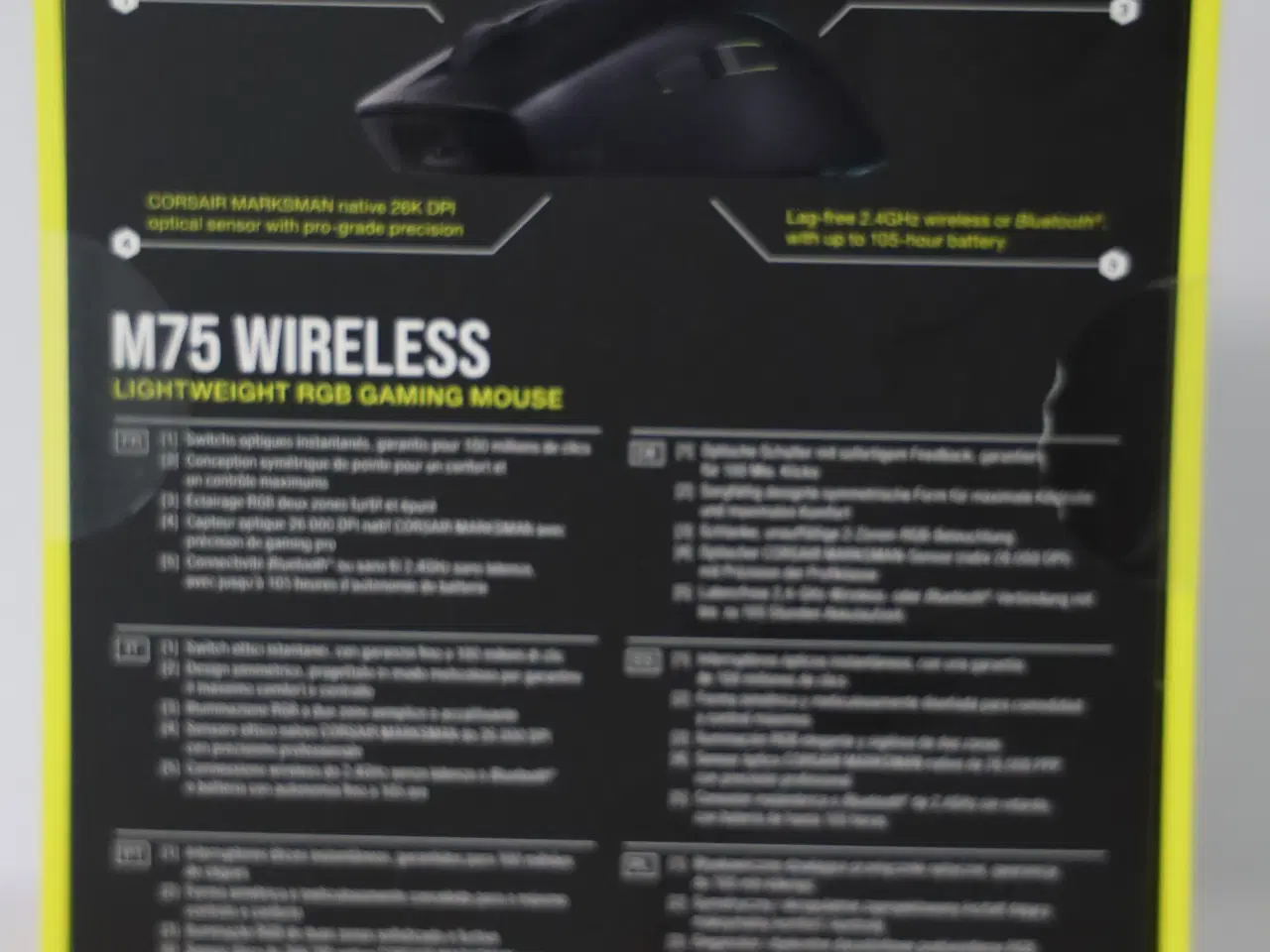 Billede 2 - NY Corsair M75 Wireless RGB trådløse gaming-mus.