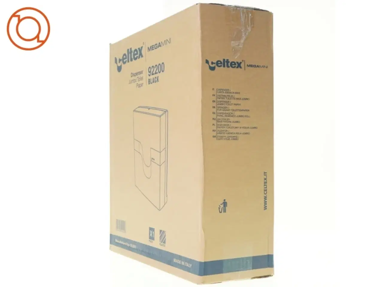 Billede 2 - Dispenser jumbo toilet paper mega mini 92200 black fra Celtex (str. 39 x 33 x 13 cm)