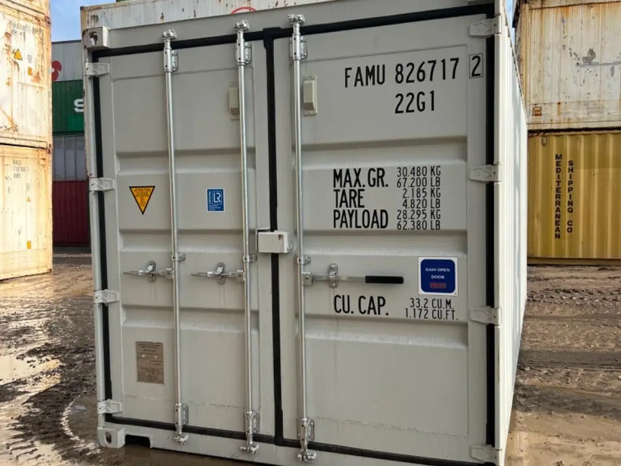 Billede 1 - 20´ fods Container i farve Ral: 7035 nye one way 