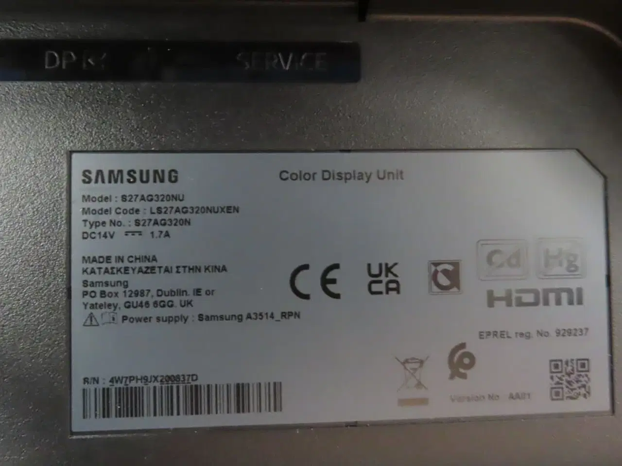 Billede 3 - 27" Computerskærm SAMSUNG S27AG320NU