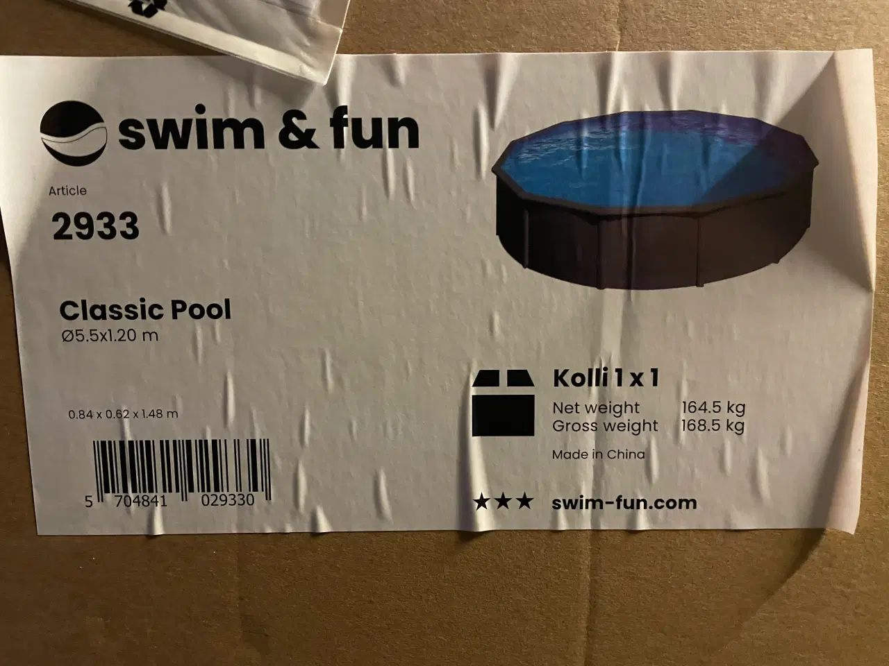 Billede 1 - Pool Ø 5,5 mtr med stålside