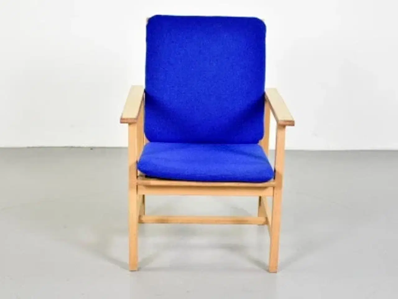 Billede 1 - Børge mogensen lænestol i eg med blåt polster